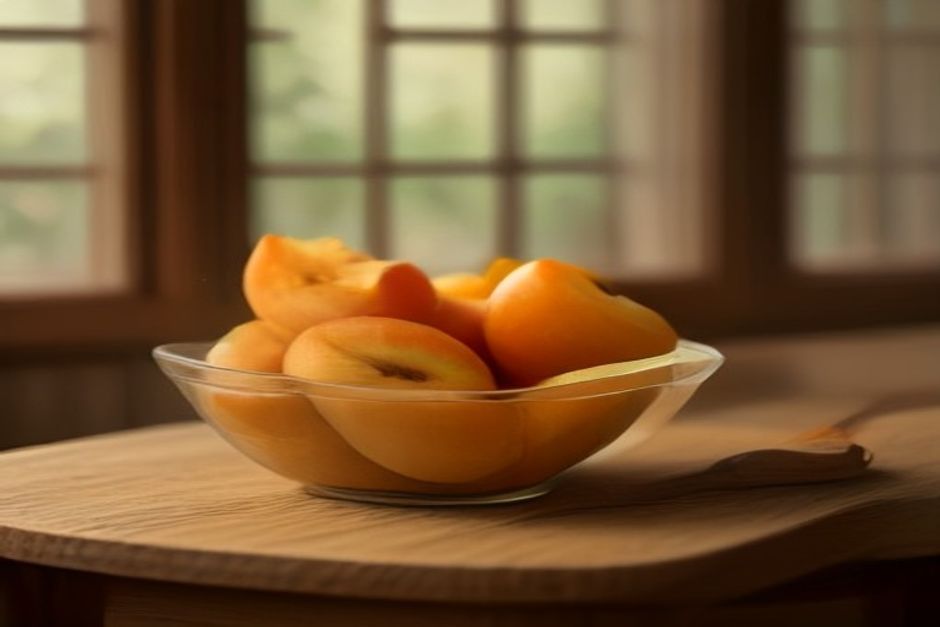 Step 3: Toss the peaches